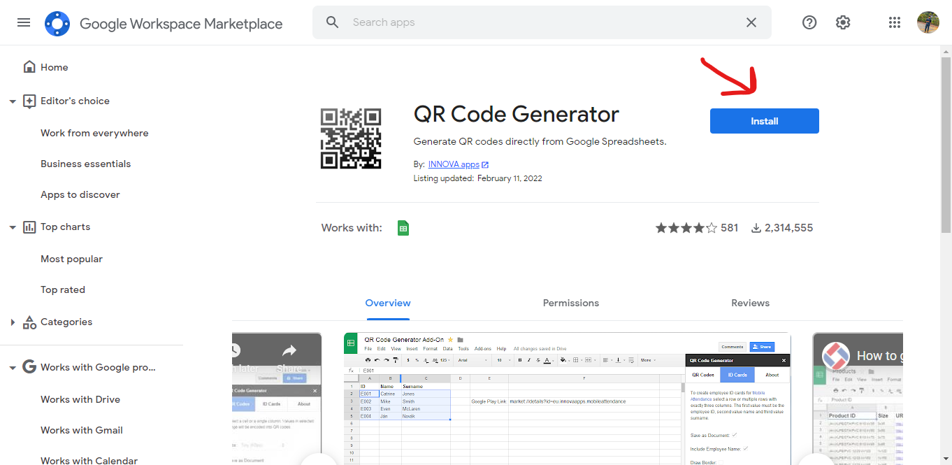 install Create Qr Code generator