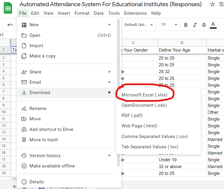 Download Excel